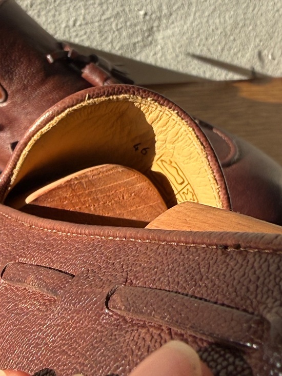 Brunello Cucinelli Tassel Loafers Brown Grained Leather EU 46 Unworn Made in Ita main image 4